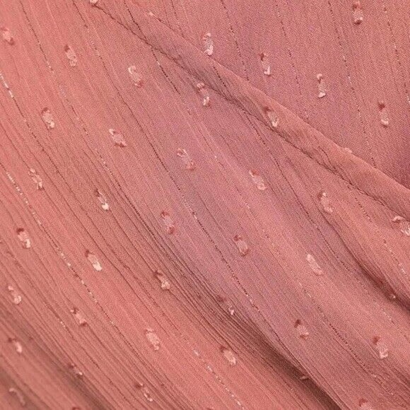 Lulu’s Closer Look Dusty Rose Mauve Swiss Dot Tie Sleeve Romper Womens Sz S NWT - Picture 5 of 16